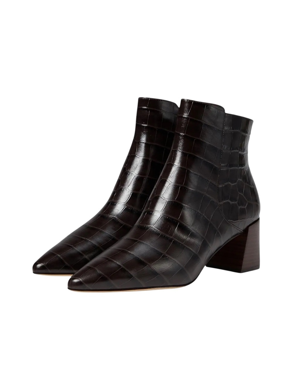 NEW Cole Haan Catlyn Croc Block Heel Ankle Booties Chocolate Women’s 5B